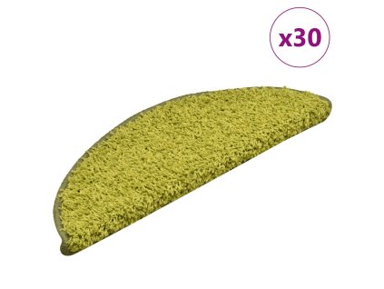 vidaXL Schodové rohože 30 ks 56 x 17 x 3 cm zelené půlkulaté