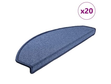vidaXL Schodové rohože 20 ks 65 x 24 x 4 cm modré, půlkulaté, velké