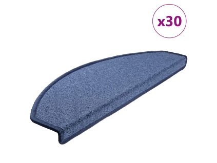 vidaXL Schodové rohože 30 ks 65 x 24 x 4 cm modré, půlkulaté, velké