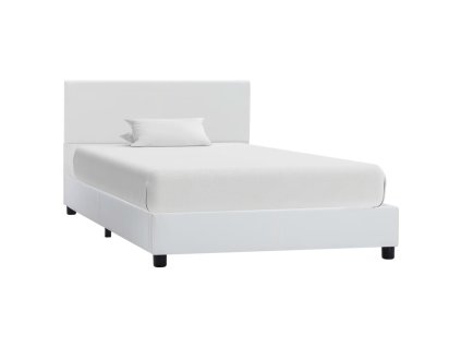vidaXL Rám postele bílý umělá kůže 100 x 200 cm