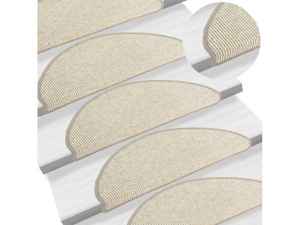 vidaXL Schodové rohože 15 ks 65 x 21 x 4 cm stříbrné, půlkulaté, velké