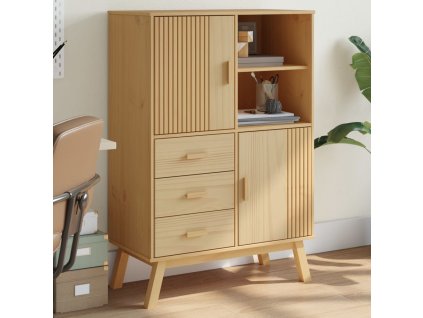 vidaXL Skříň OLDEN hnědá 85 x 43 x 125 cm masivní borové dřevo