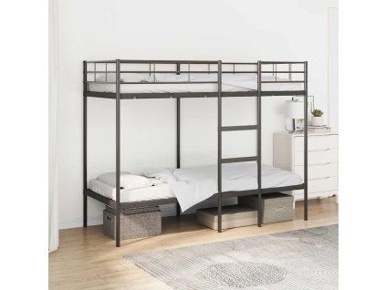 vidaXL Patrová postel bez matrace černá 80x200 cm ocel