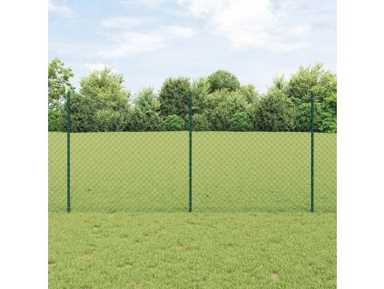 vidaXL Plot s sloupkem Zelená 1,2 x 10 m Ocel a PVC