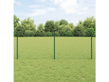 vidaXL Plot s příspěvky Zelená 0.8 x 10 m Ocel