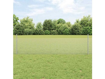 vidaXL Plot s příspěvky Stříbrná 0.5 x 25 m Ocel