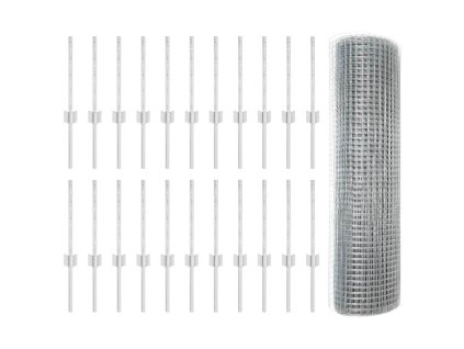 vidaXL Plot s příspěvky Stříbrná 0.4 x 50 m Ocel