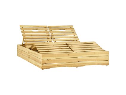 vidaXL Dvojité zahradní lehátko zeleně impregnované borové dřevo