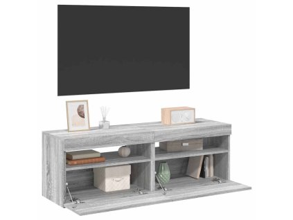 vidaXL TV skříňky s LED osvětlením 2 ks šedé sonoma 60 x 35 x 40 cm