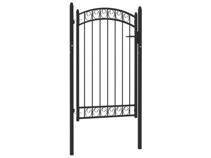 vidaXL Zahradní branka s obloukem ocelová 100 x 150 cm černá