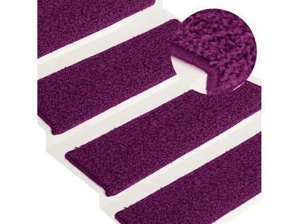 vidaXL Schodové rohože 15 ks 65 x 21 x 4 cm růžové s obdélníkovým okrajem