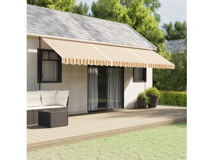 vidaXL Náhradní plachta na markýzu vícebarevné pruhy 6 x 3 m