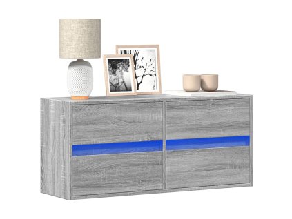 vidaXL Nástěnná TV skříňka s LED osvětlením šedá sonoma 100x31x45 cm
