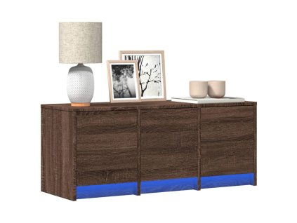 vidaXL TV skříňka s LED hnědý dub 97 x 34 x 40 cm kompozitní dřevo