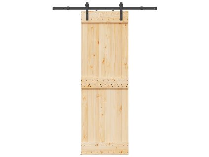 vidaXL Posuvné dveře s kováním 70 x 210 cm masivní borové dřevo