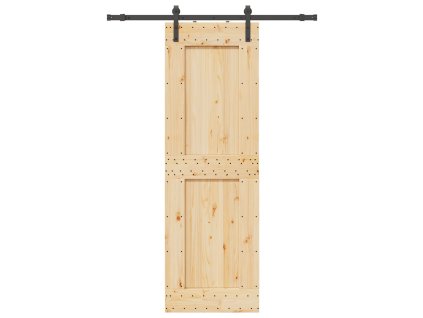 vidaXL Posuvné dveře s kováním 70 x 210 cm masivní borové dřevo