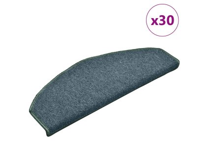 vidaXL Schodové rohože 30 ks 65 x 24 x 4 cm tmavě zelené, půlkulaté, velké