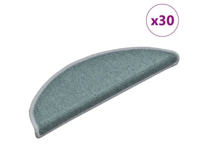 vidaXL Schodové rohože 30 ks 56 x 17 x 3 cm mořsky modré půlkulaté