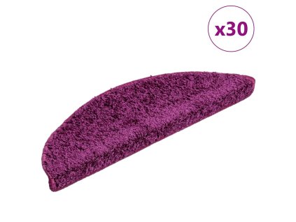 vidaXL Schodové rohože 30 ks 56 x 17 x 3 cm fialové půlkulaté