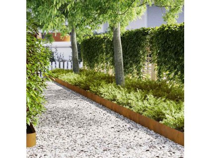 vidaXL Obrubníky trávníku 10 pcs Hnědá 100 x 0.5 x 20 cm