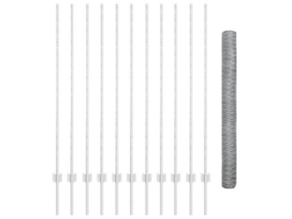 vidaXL Plot s příspěvky Stříbrná 1.4 x 25 m Ocel