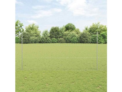 vidaXL Plot s příspěvky Stříbrná 1.5 x 25 m Ocel