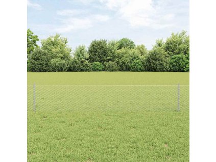 vidaXL Plot s příspěvky Stříbrná 0.4 x 50 m Ocel