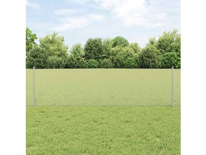 vidaXL Plot s příspěvky Stříbrná 0.6 x 50 m Ocel