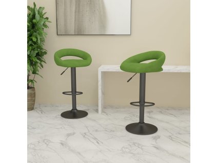 vidaXL Barové stoličky 2 ks světle zelené samet