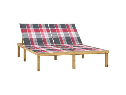 vidaXL Dvojité lehátko s poduškami impregnovaná borovice