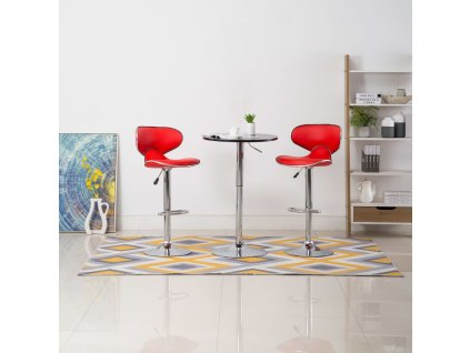 323645 vidaXL Bar Stools 2 pcs Red Faux Leather