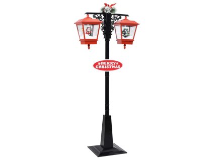 vidaXL Vánoční pouliční lampa se Santou černo-červená 81x40x188 cm PVC