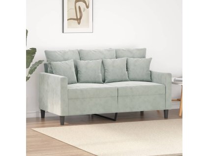 vidaXL 2místná pohovka světle šedá 120 cm samet