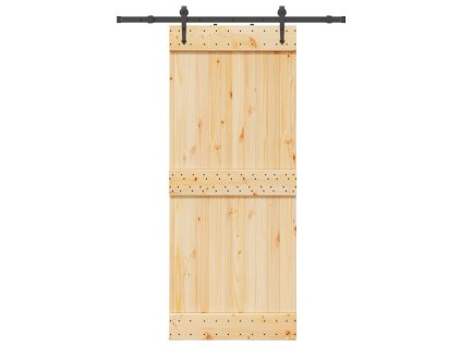 vidaXL Posuvné dveře s kováním 85 x 210 cm masivní borové dřevo