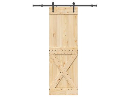 vidaXL Posuvné dveře s kováním 70 x 210 cm masivní borové dřevo
