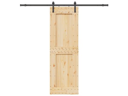 vidaXL Posuvné dveře s kováním 70 x 210 cm masivní borové dřevo