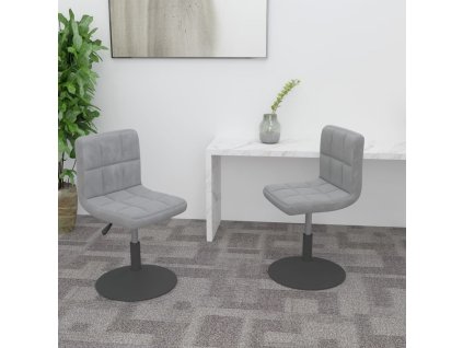 vidaXL Otočné jídelní židle 2 ks světle šedé samet