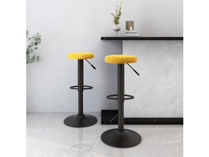 vidaXL Barové židle 2 ks hořčicově žluté samet