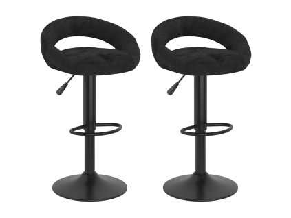 vidaXL Barové židle 2 ks černé samet