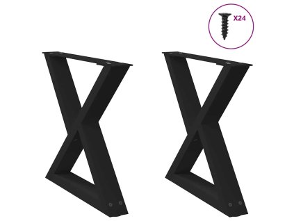 vidaXL Nohy konferenčního stolku 2 ks černé 50 x (42-43,3) cm ocelové