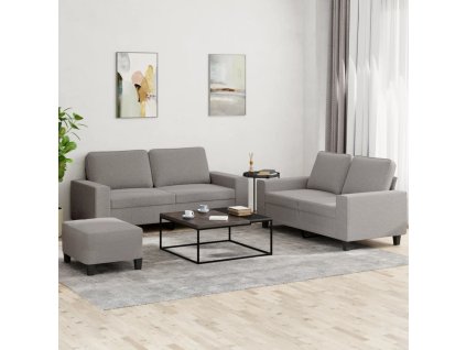 vidaXL 3dílná sedací souprava taupe textil