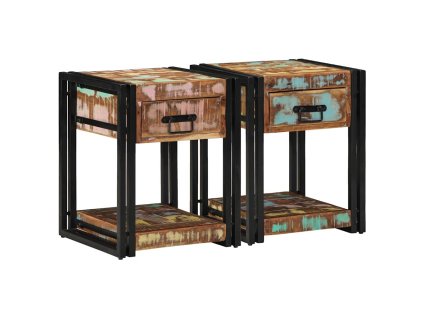 vidaXL Noční skříňka se zásuvkou 2 pcs Vícebarevný 40 x 40 x 50 cm