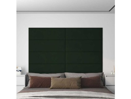vidaXL Nástěnné panely 12 ks tmavě zelené 90 x 30 cm samet 3,24 m²
