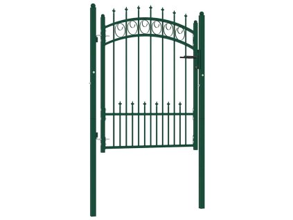 vidaXL Plotová branka s hroty ocel 100 x 125 cm zelená