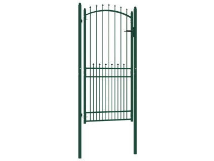 vidaXL Plotová branka s hroty ocel 100 x 200 cm zelená