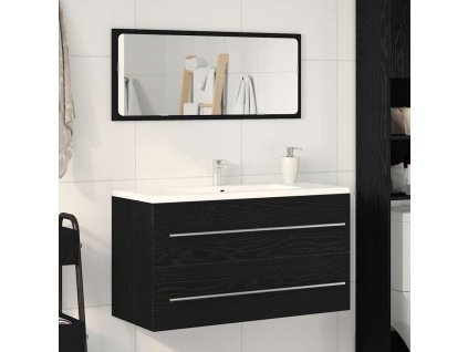 vidaXL Umyvadlová skříňka Černý dub 90 x 45 x 1.5 cm Kompozitní dřevo