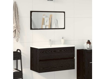 vidaXL Sada koupelnového nábytku 2 pcs Černý dub 80 x 38.5 x 45 cm
