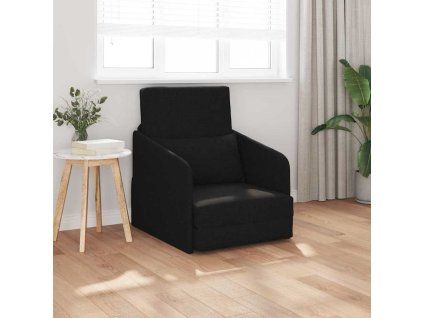vidaXL Pohovka na spaní Černá 65 x 80 x 83 cm textil
