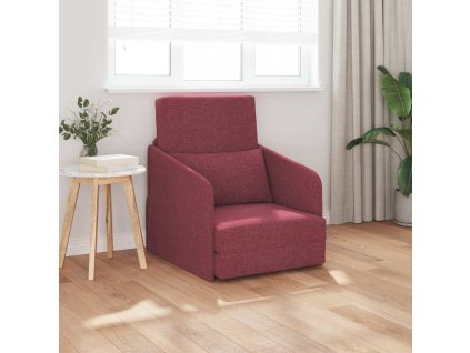 vidaXL Pohovka na spaní 60cm Víno Červené textil