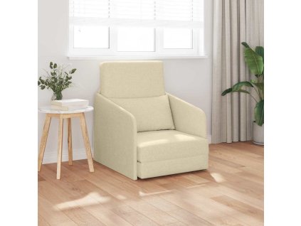 vidaXL Pohovka na spaní 60cm Krémová textil